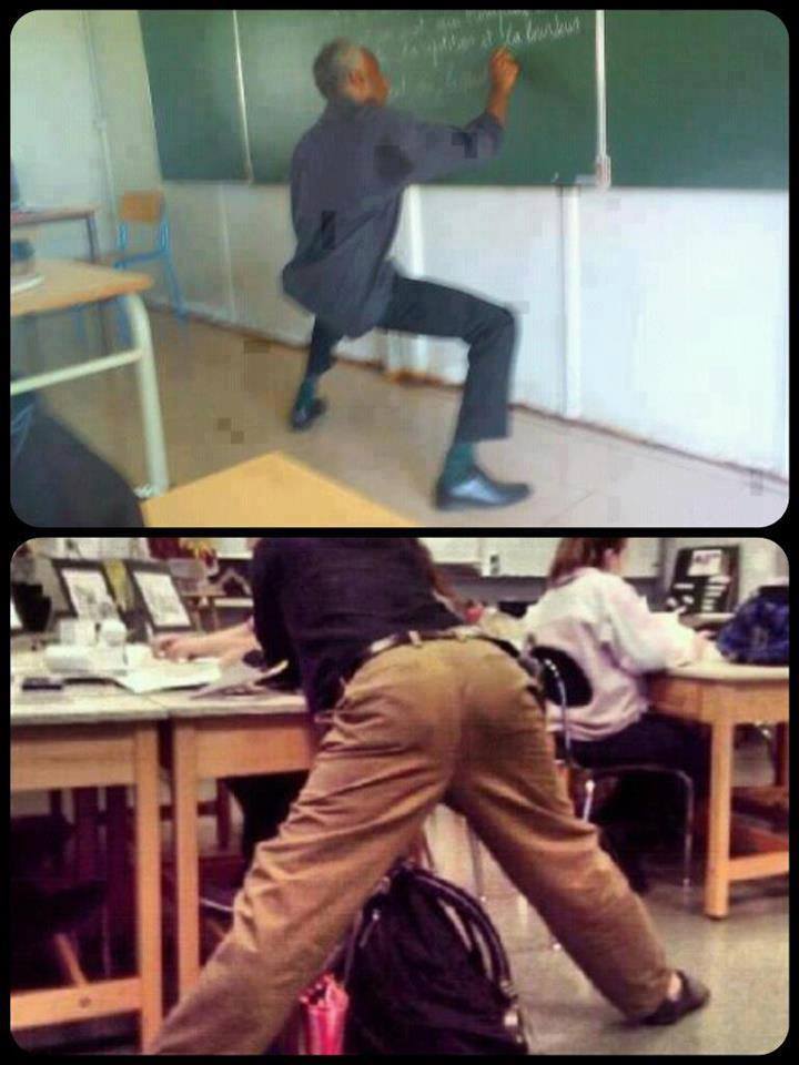 On a tous un prof qui fait des positions bizarres !